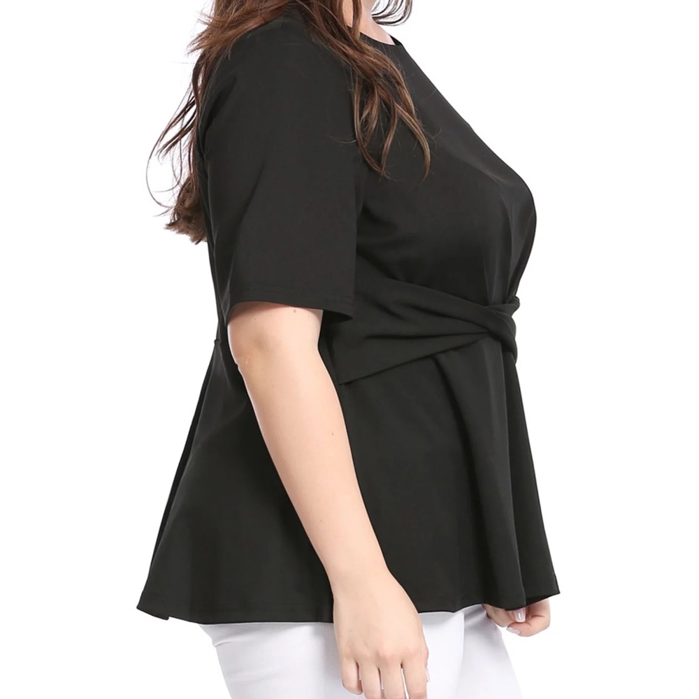 Eloquii Twist Front Ponte Peplum Top Size 22